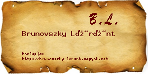 Brunovszky Lóránt névjegykártya